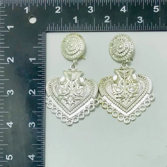 Oxidized Silver Tone Dangle Earrings: Ethnic Kuchi Jewelry - Picture 3 of 5